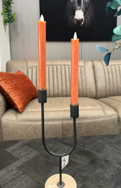 PTMD LED Dinerkaars rustiek oranje beweegbare vlam 2 stuks Outlet