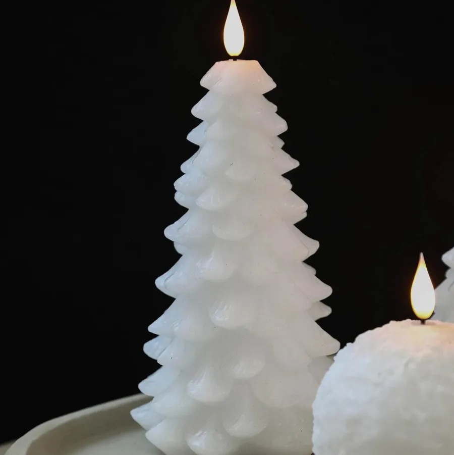 PTMD LED Kaars Boom sneeuw bewegende vlam L Discount