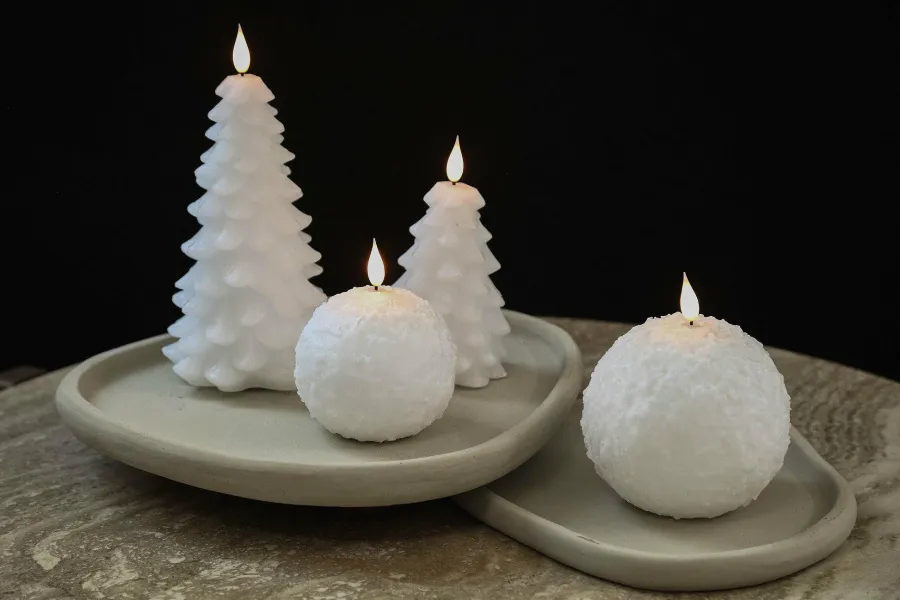 PTMD LED Kaars Boom sneeuw bewegende vlam L Discount