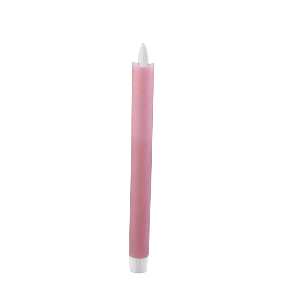 PTMD LED Licht Dinerkaars rustiek roze met beweegbare vlam - 2 stuks Online