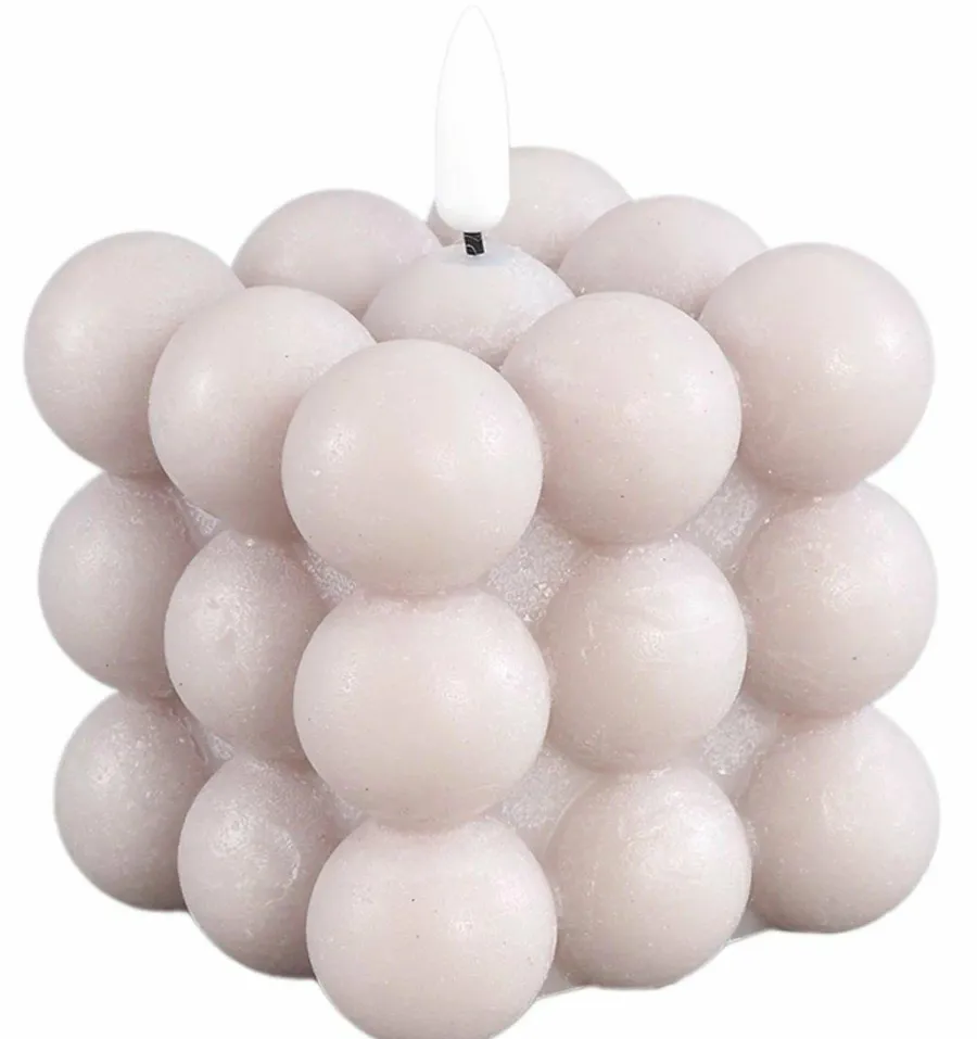 PTMD LED Licht Kaars Bubble beige S Best