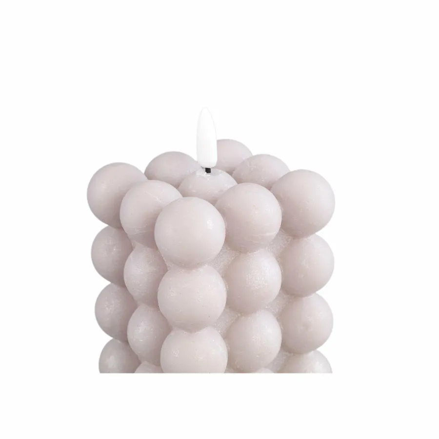 PTMD LED Licht Kaars Bubble beige L