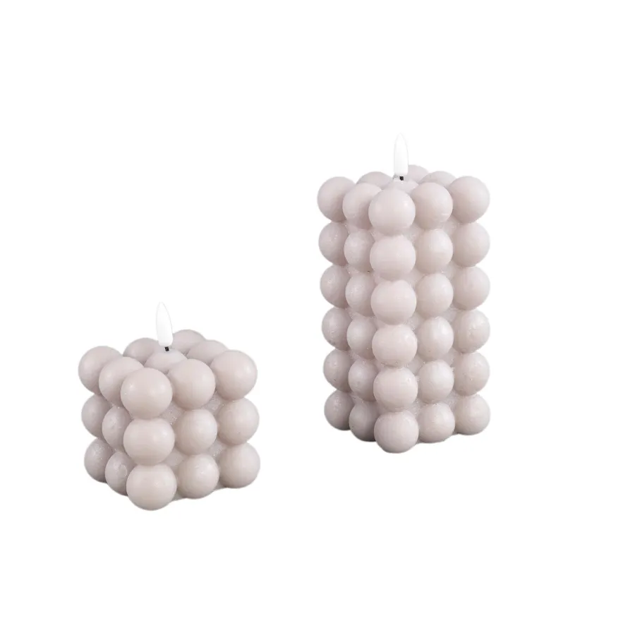 PTMD LED Licht Kaars Bubble beige L
