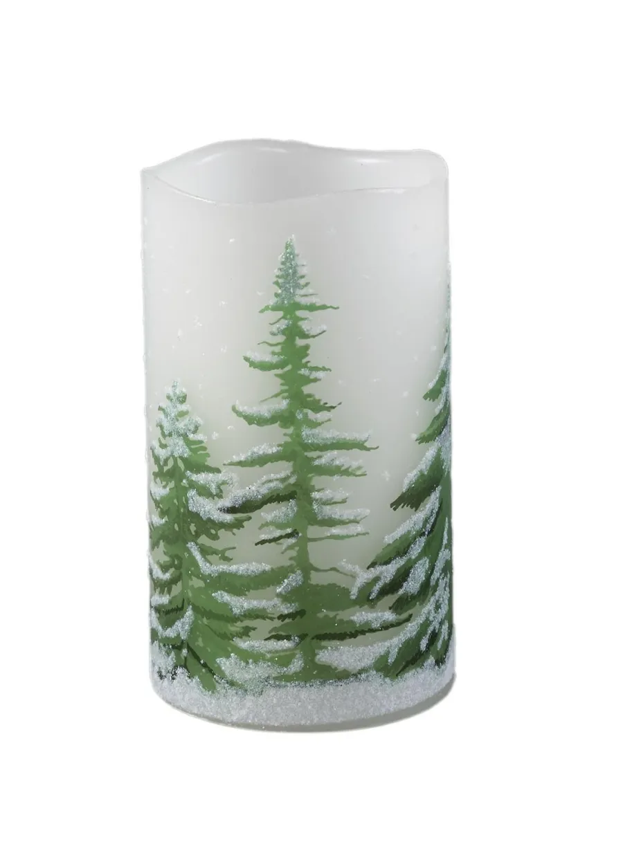 PTMD LED Licht Kaars groen tree met beweegbare vlam M Hot