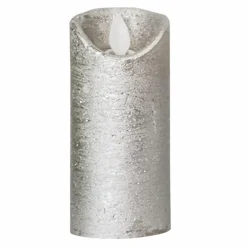PTMD LED licht kaars metallic taupe met beweegbare vlam XS Hot