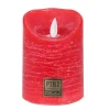 PTMD LED Licht Kaars rustiek rood met beweegbare vlam S New