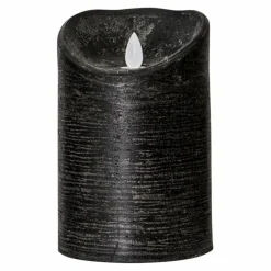 PTMD LED Licht Kaars rustic zwart met beweegbare vlam Clearance
