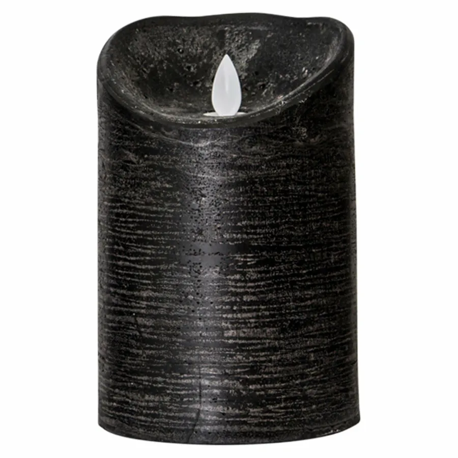 PTMD LED Licht Kaars rustic zwart met beweegbare vlam Clearance
