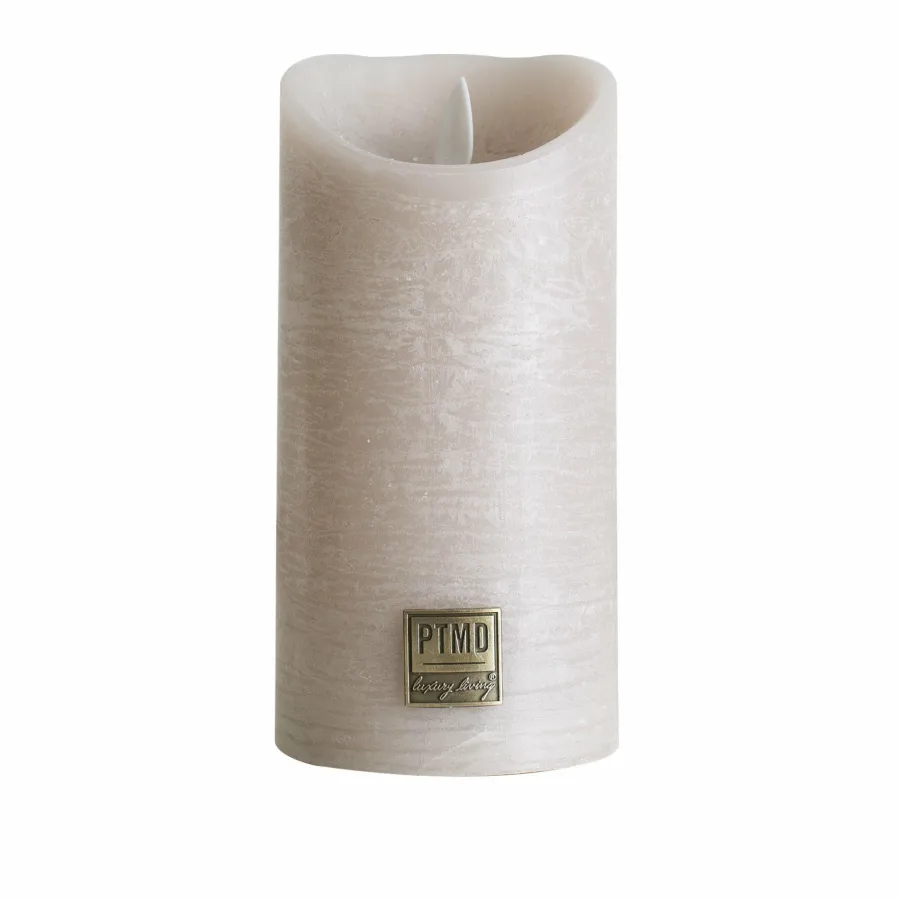 PTMD LED Licht Kaars rustiek beige met beweegbare vlam - Diverse afmetingen Sale