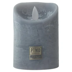 PTMD LED Licht Kaars suede grey met beweegbare vlam New