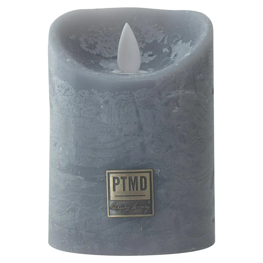 PTMD LED Licht Kaars suede grey met beweegbare vlam New