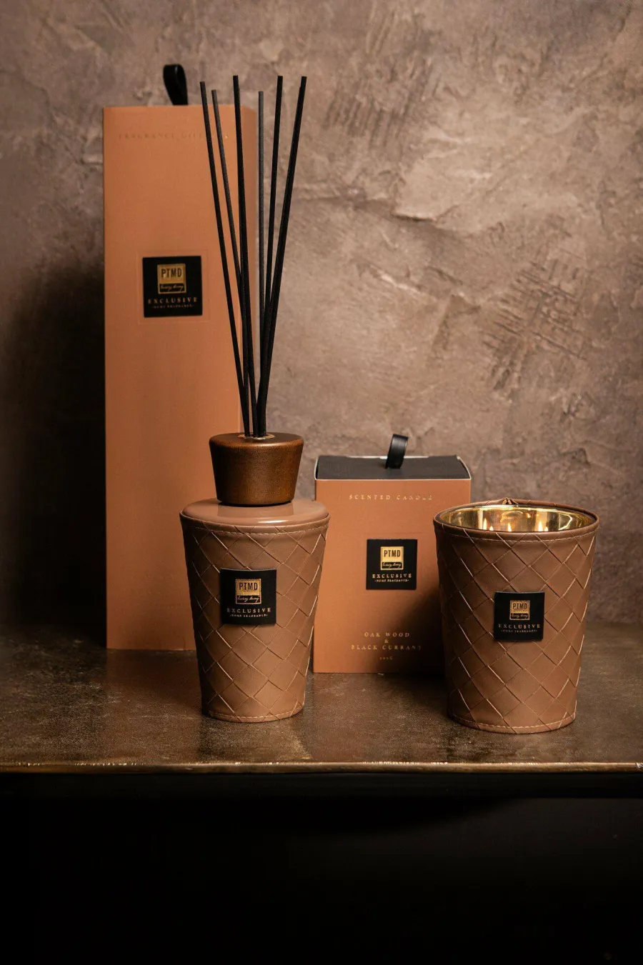 PTMD Luxe geur giftset Exclusieve geurstokjes 1L + geurkaars 900g blackcurrant Clearance