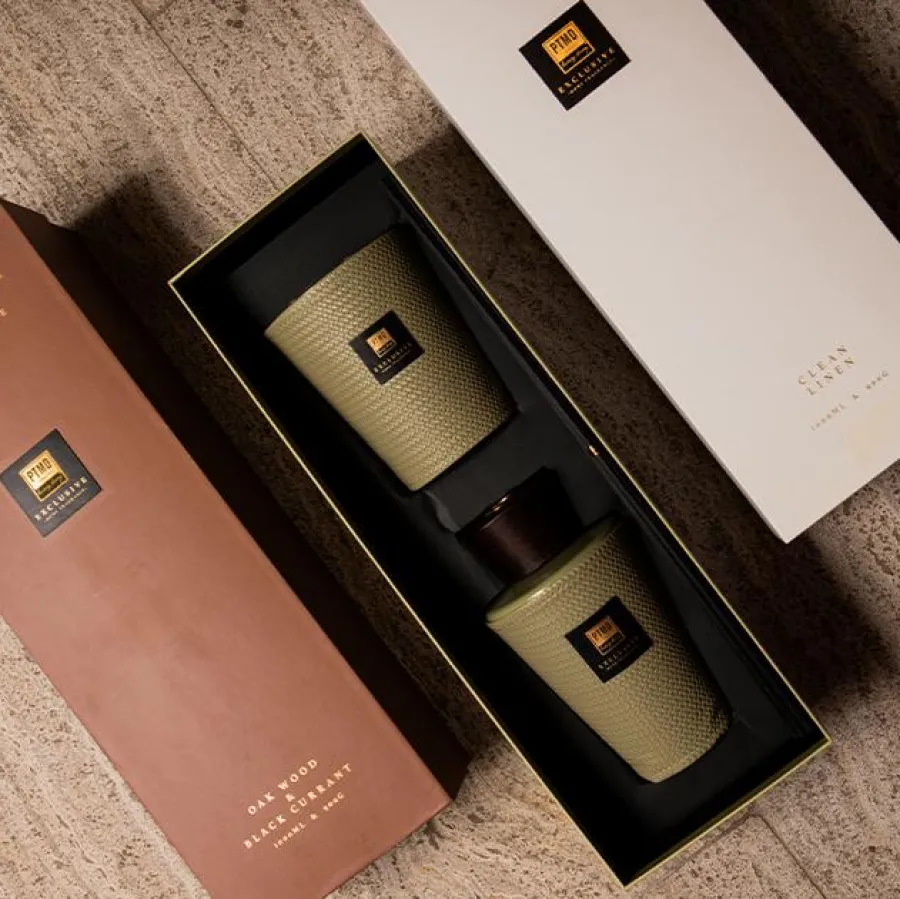 PTMD Luxe geur giftset Exclusieve geurstokjes 1L + geurkaars 900g blackcurrant Clearance