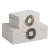 PTMD Opbergbox Hazael Beige suede set van 2 Hot