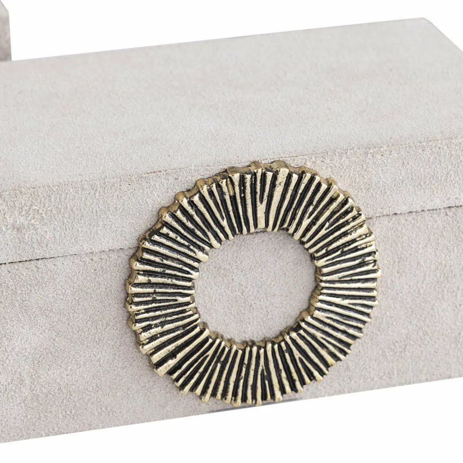 PTMD Opbergbox Hazael Beige suede set van 2 Hot