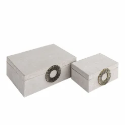 PTMD Opbergbox Hazael Beige suede set van 2 Hot
