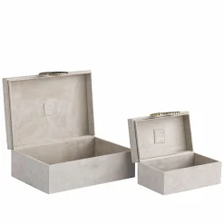 PTMD Opbergbox Hazael Beige suede set van 2 Hot