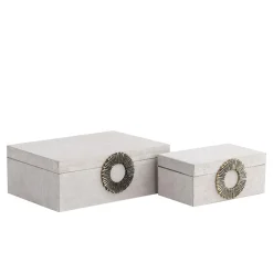 PTMD Opbergbox Hazael Beige suede set van 2 Hot