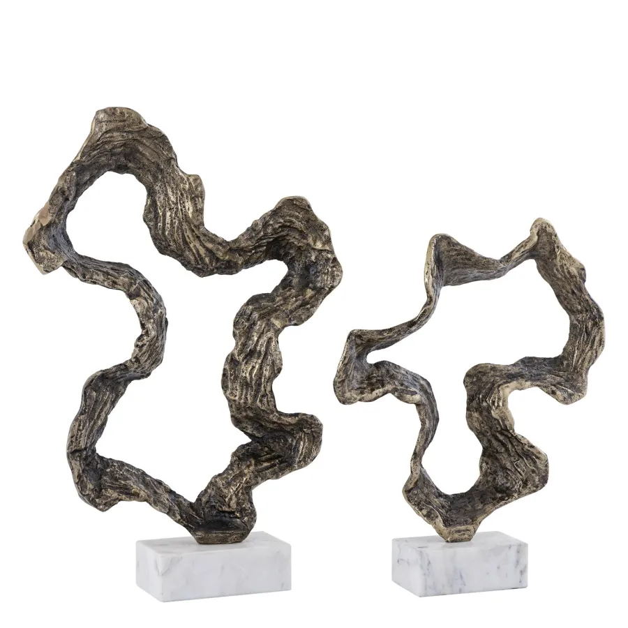 PTMD Ornament Maryan Brass aluminium op marmeren voet S Sale