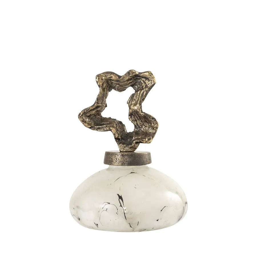 PTMD Ornament Maryan Parelvormig met aluminium deksel S Clearance