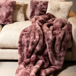 PTMD Plaid Linde Burgundy faux fur in giftbox Online