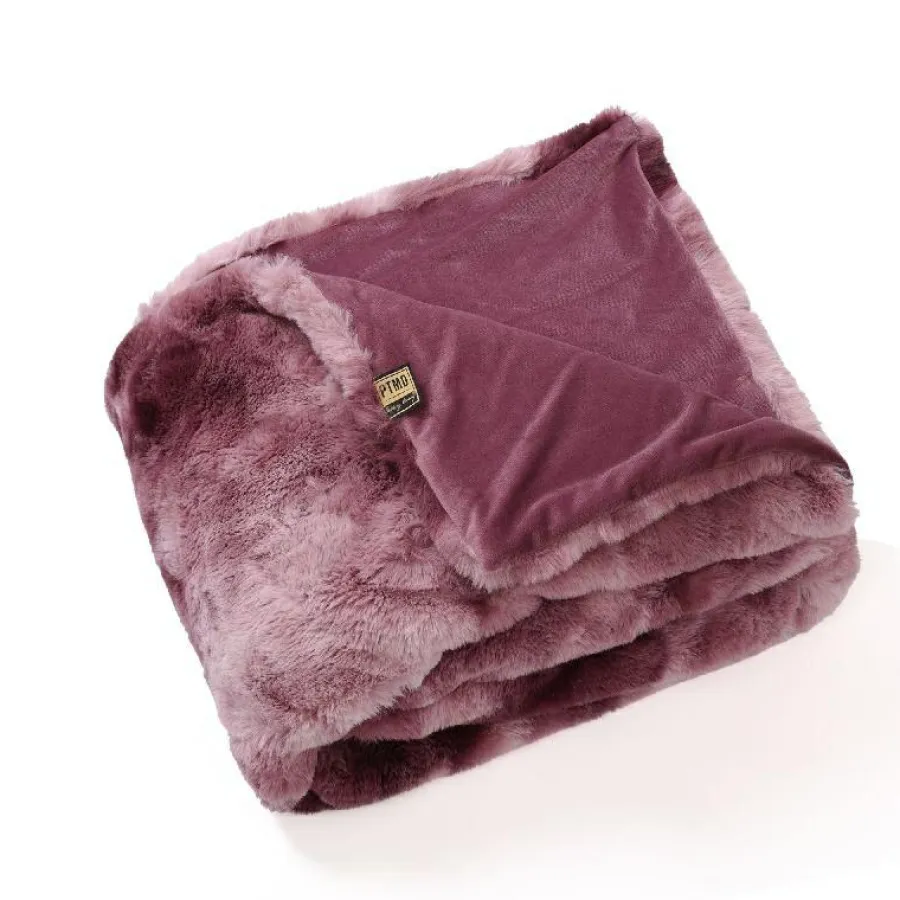 PTMD Plaid Linde Burgundy faux fur in giftbox Online