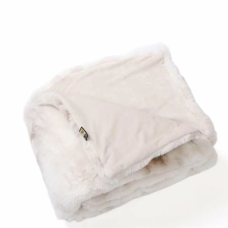PTMD Plaid Linde Offwhite faux fur in giftbox New