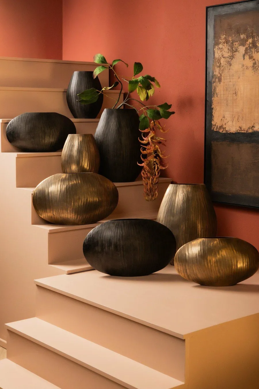PTMD Pot Jowad Antique Gold alu sheet pot rib hoog ovaal M Best