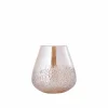 PTMD Ameara Amber Glas Rond Taps Windlicht S – Handgemaakt Sfeerglas Ø16 cm