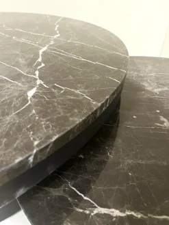 PTMD Salontafel Bregt hoog Ø 90 cm bruin marmer met grijs onderstel Sale