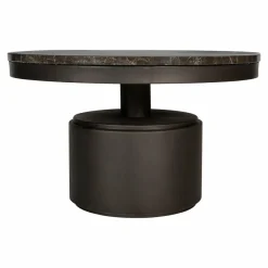 PTMD Salontafel Bregt hoog Ø 90 cm bruin marmer met grijs onderstel Sale