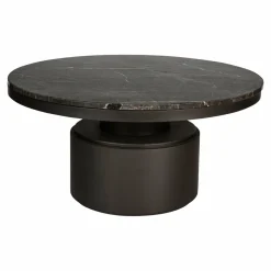 PTMD Salontafel Bregt hoog Ø 90 cm bruin marmer met grijs onderstel Sale