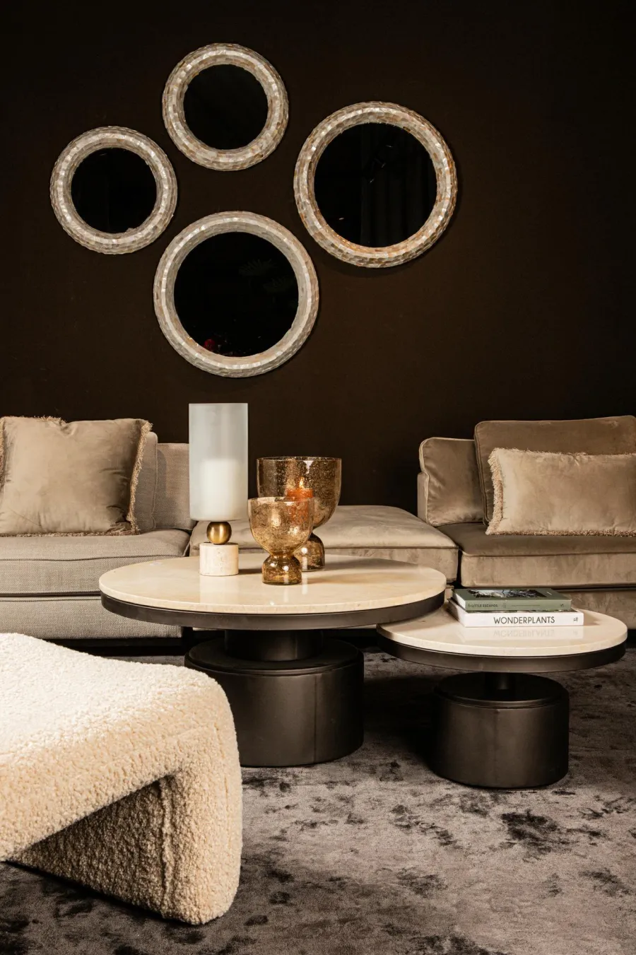 PTMD Salontafel Bregt laag Ø 90 beige marmer Best