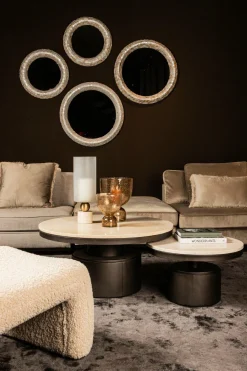 PTMD Salontafel Bregt laag Ø 60 beige marmer New