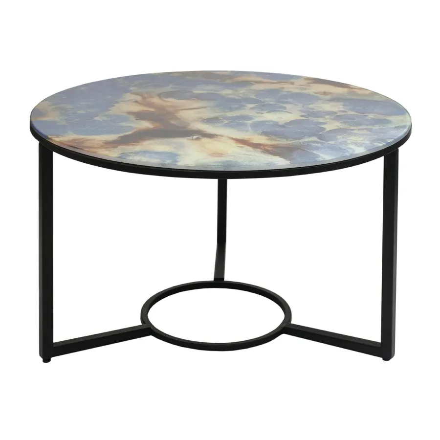PTMD Salontafel Logan Bruinglass met stalen onderstel Sale