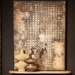 PTMD Schilderij Pathe Brown canvas rough pattern rechthoek Hot