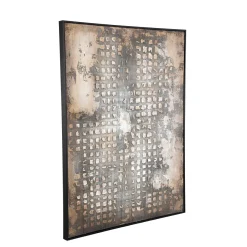 PTMD Schilderij Pathe Brown canvas rough pattern rechthoek Hot