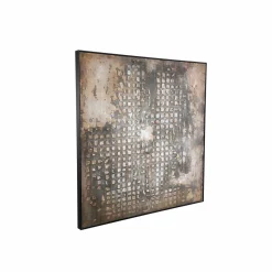 PTMD Schilderij Pathe Brown canvas rough pattern vierkant Clearance