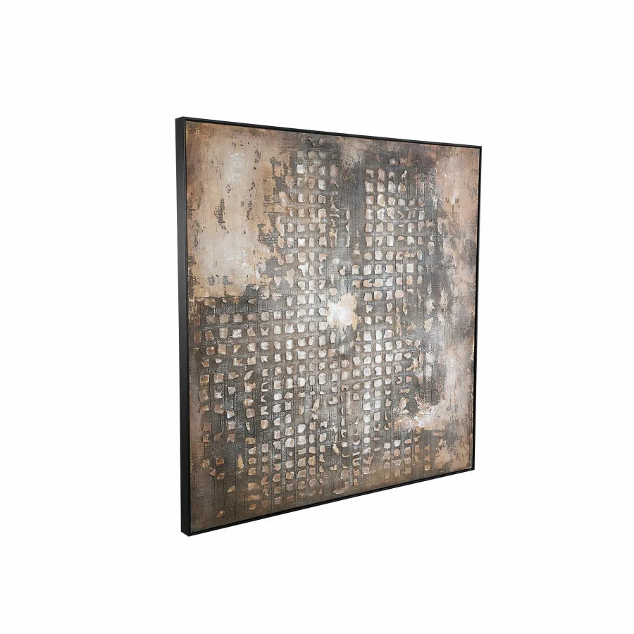 PTMD Schilderij Pathe Brown canvas rough pattern vierkant Clearance