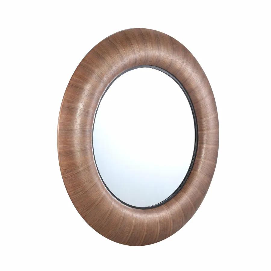PTMD Spiegel Gezzy Natural wooden curl frame rond Outlet
