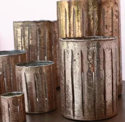 PTMD Theelicht Lisa Rose goud glas - Diverse afmetingen New