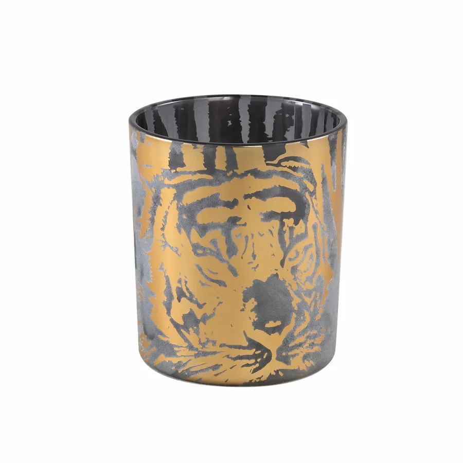 PTMD Theelicht Tigg Goud tijger patroon - Diverse Maten Clearance