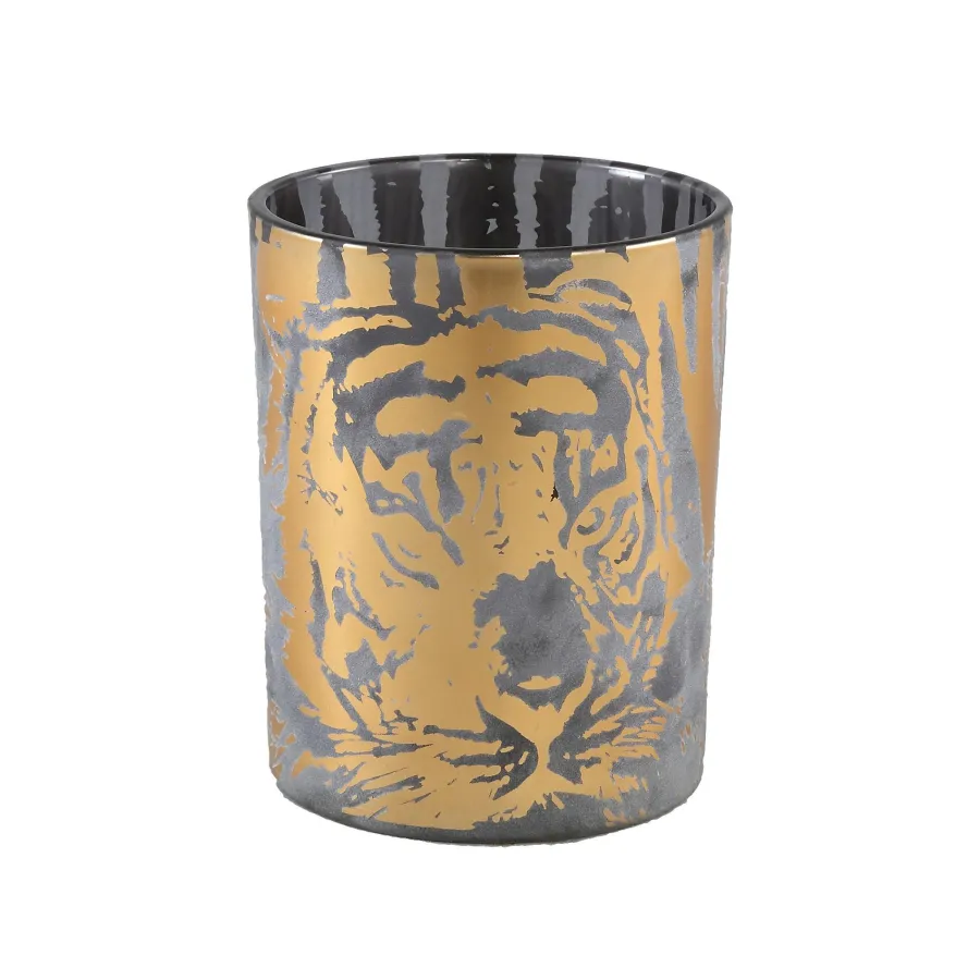 PTMD Theelicht Tigg Goud tijger patroon - Diverse Maten Clearance