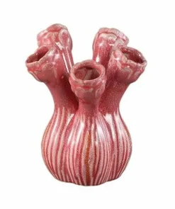 PTMD Vaas Annmarie Light Pink ceramic flower shape tubes M Online