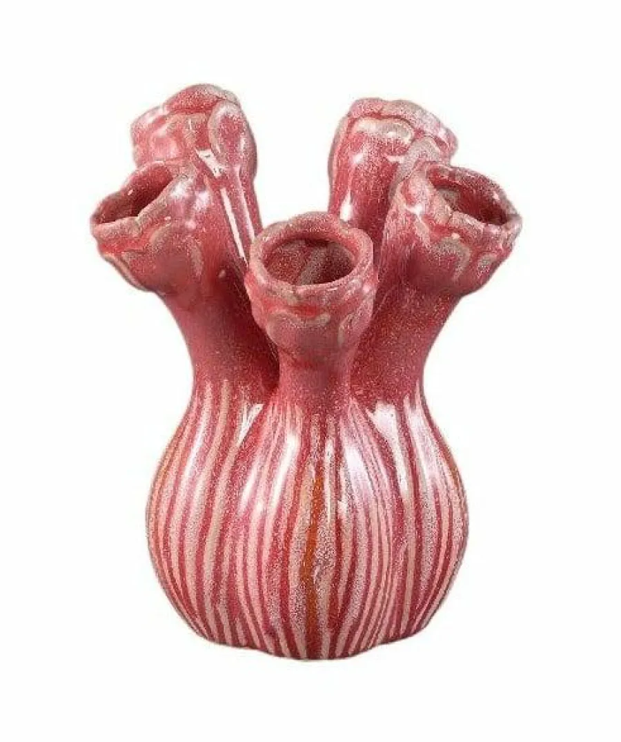 PTMD Vaas Annmarie Light Pink ceramic flower shape tubes M Online