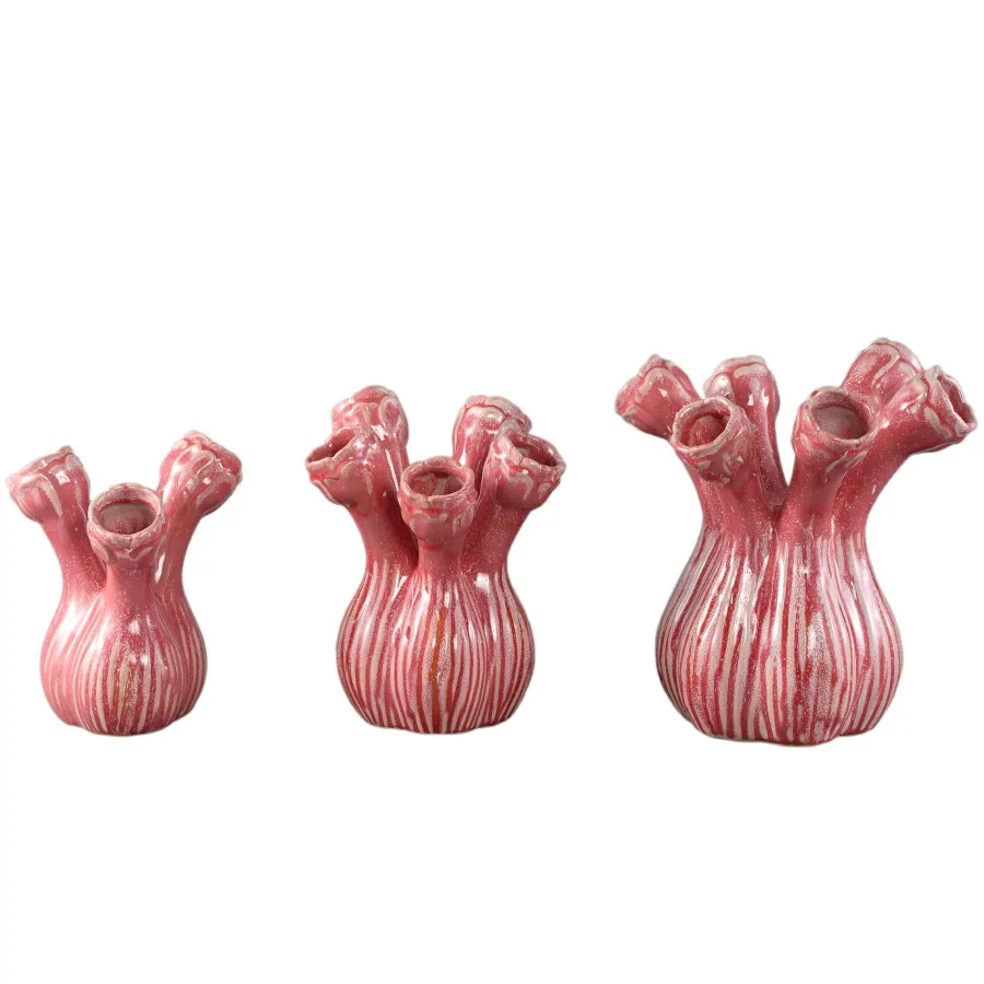 PTMD Vaas Annmarie Light Pink ceramic flower shape tubes M Online