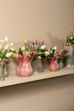 PTMD Vaas Annmarie Light Pink ceramic flower shape tubes S Sale