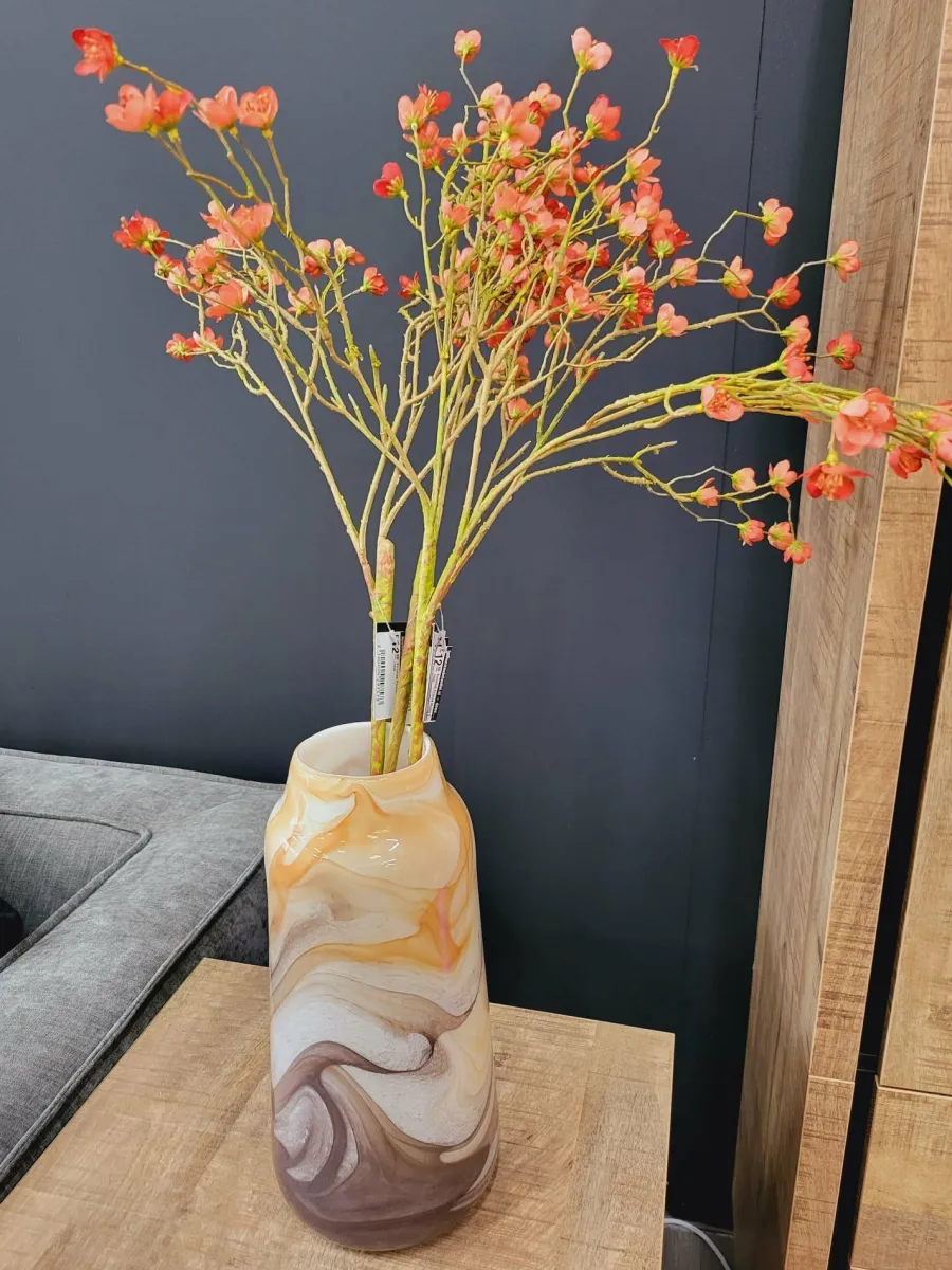 PTMD Vaas Evodie oranje met rode marmeren effect M Outlet