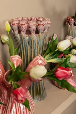 PTMD Vaas Tulips Mint Green ceramic tulip shaped S New