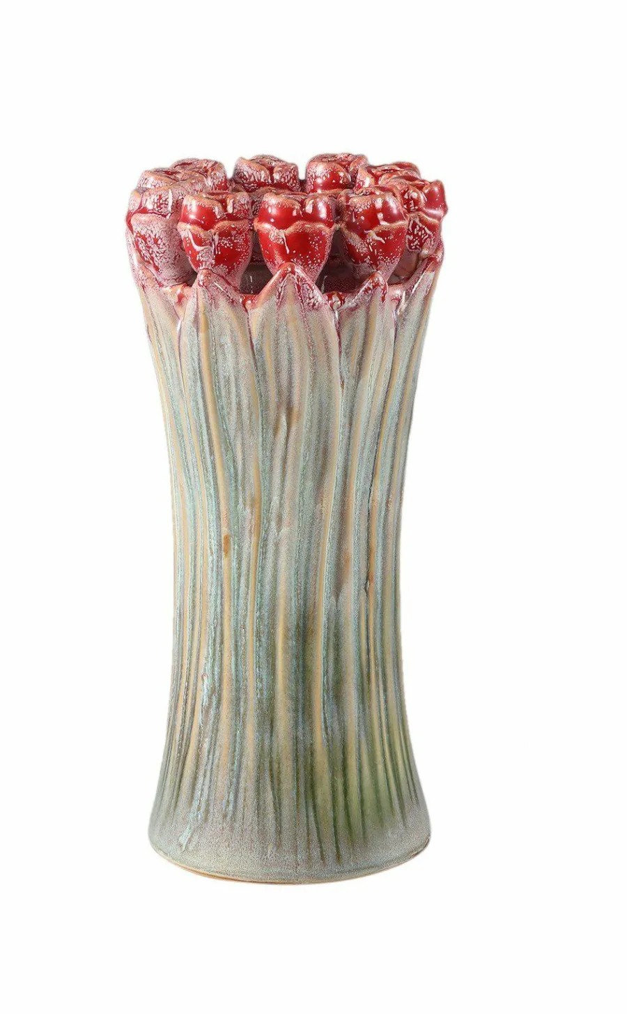 PTMD Vaas Tulips Mint Green ceramic tulip shaped M Hot
